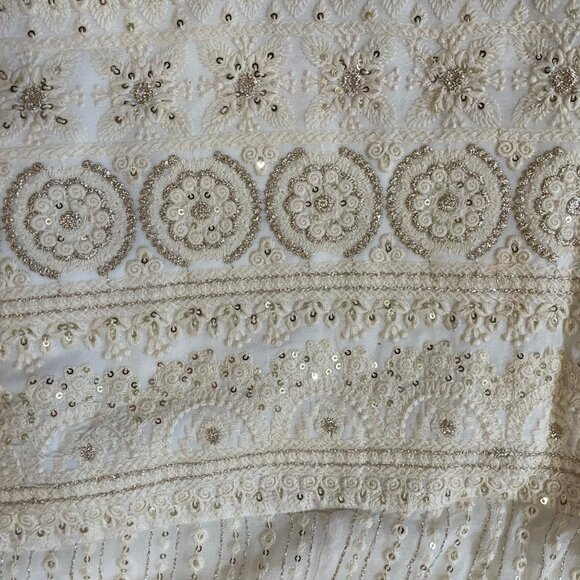 White Chikankari Lehnga - Picture 4 of 7